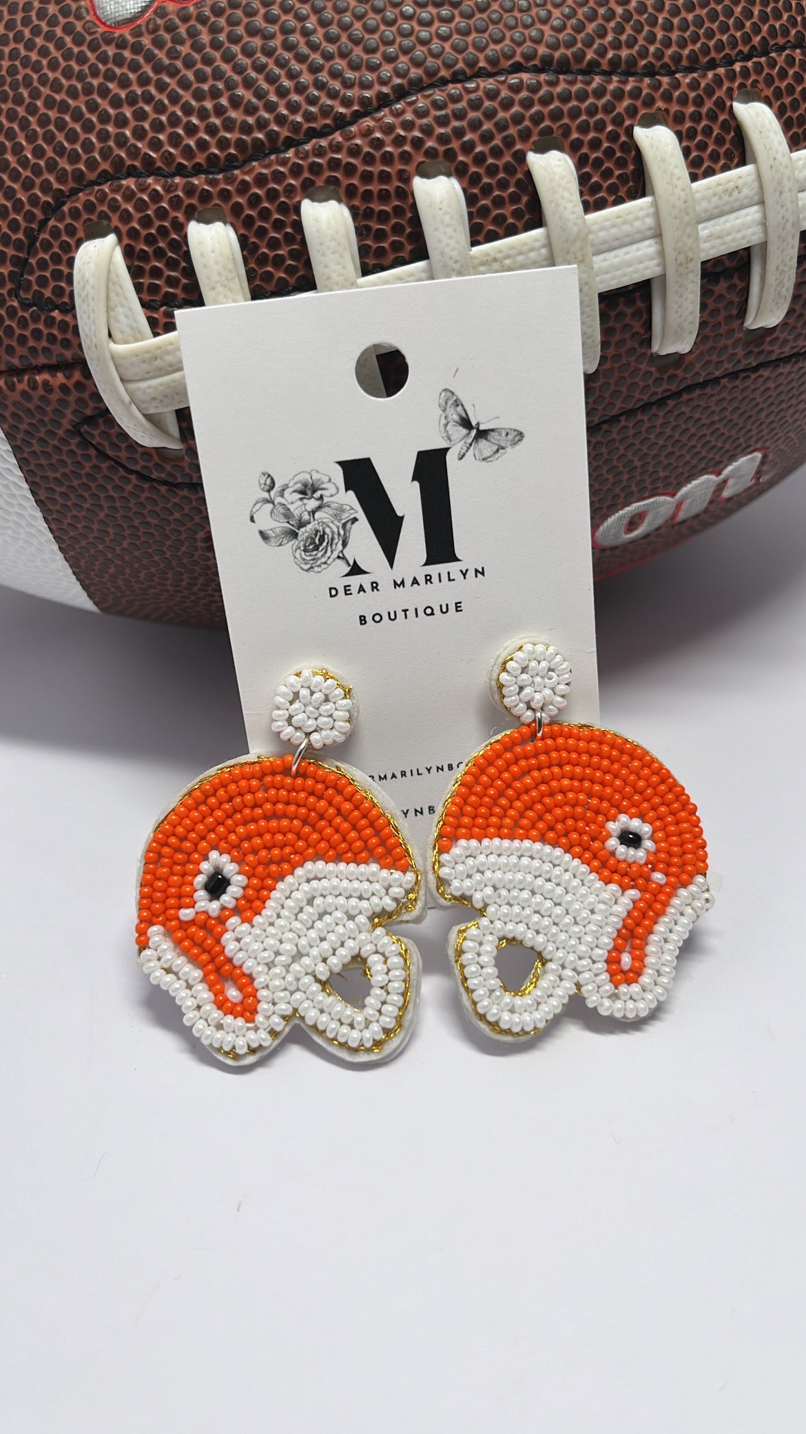 Orange Helmet Earrings