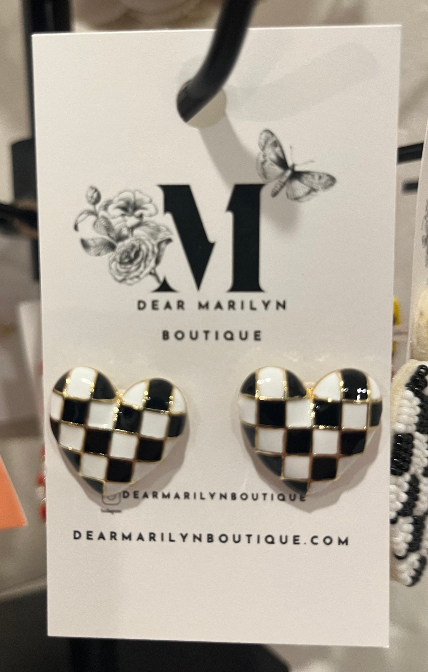 Checkered Hearts Earrings