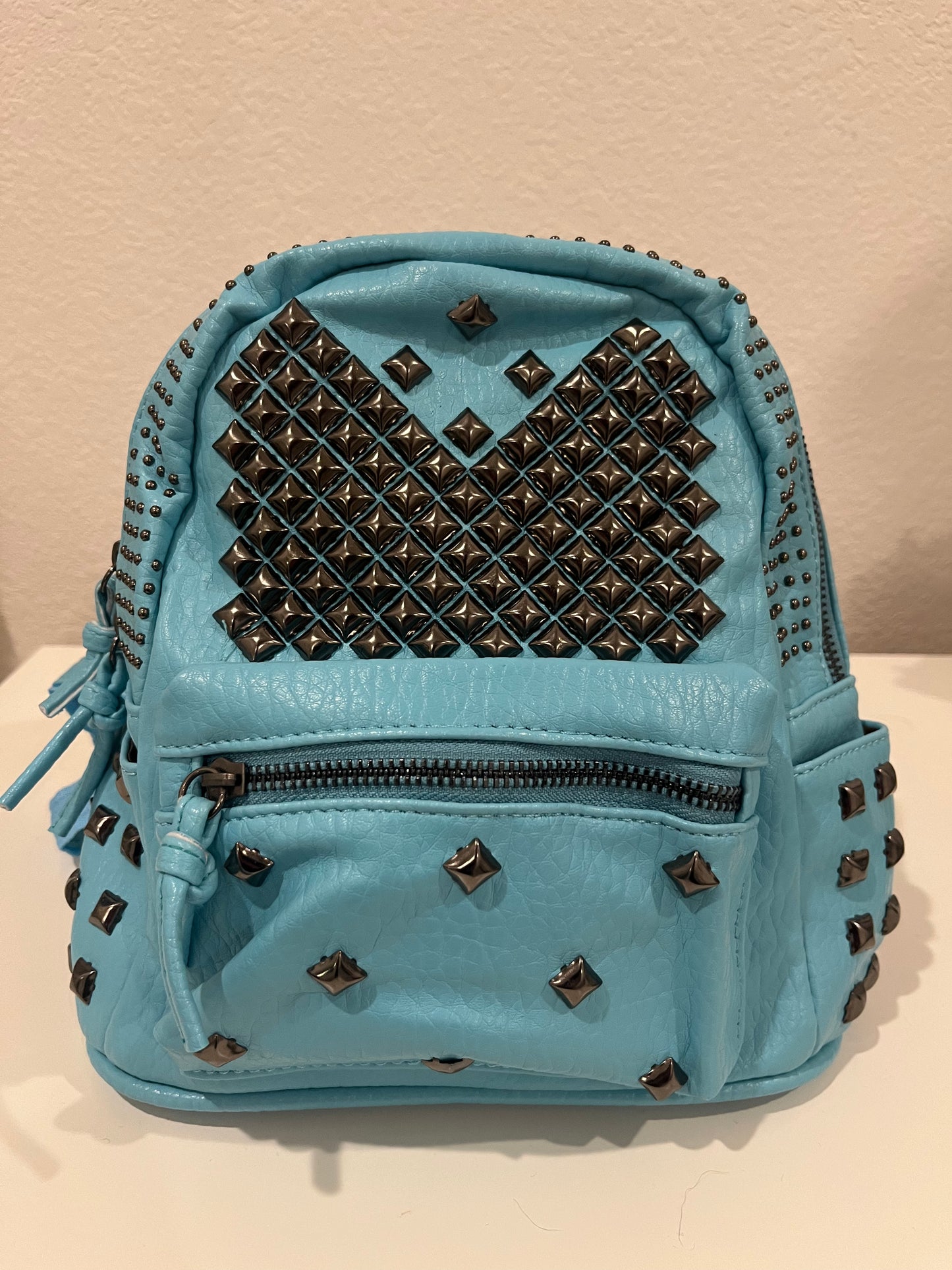 Blue Studded Backpack