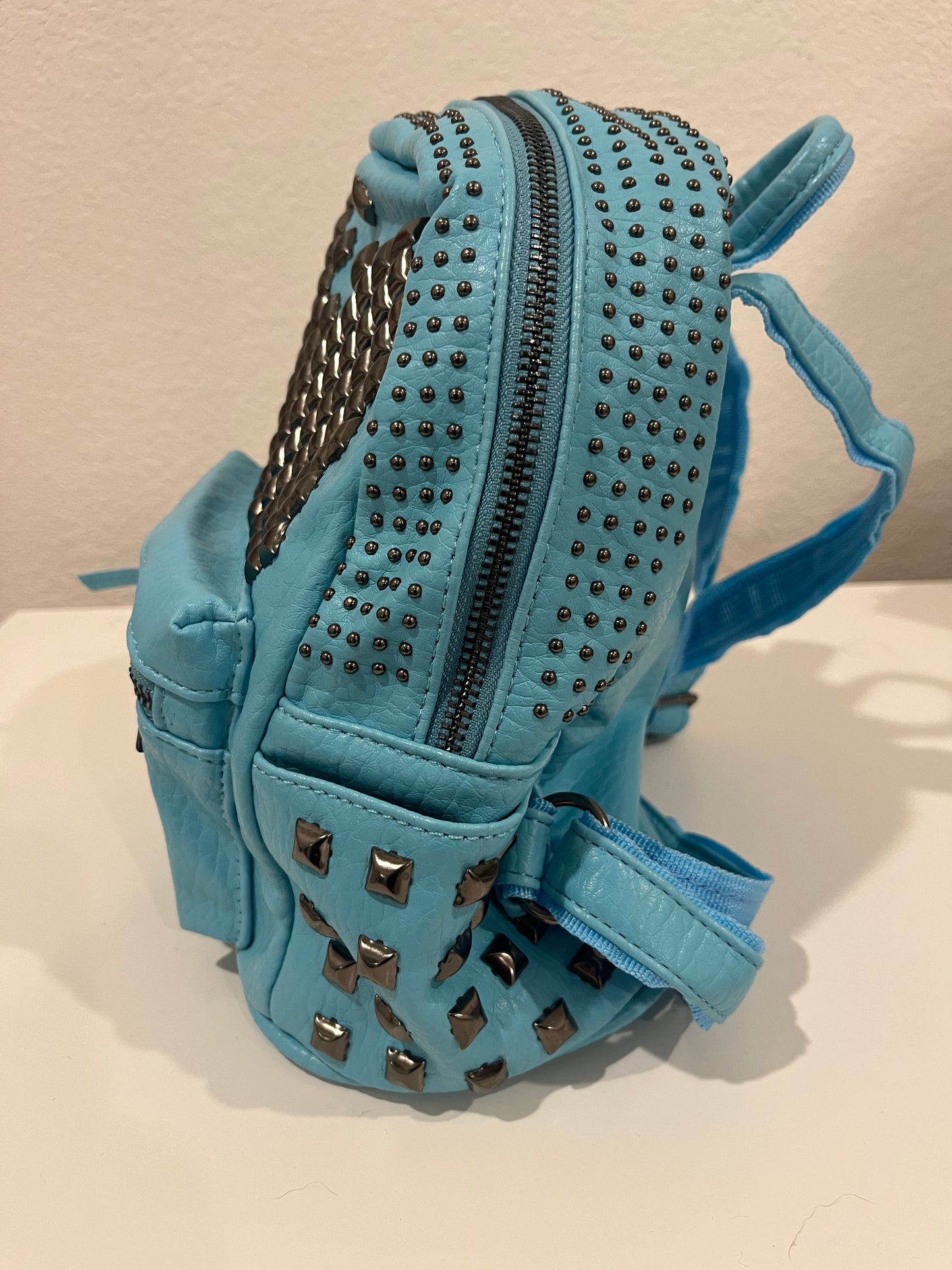 Blue Studded Backpack